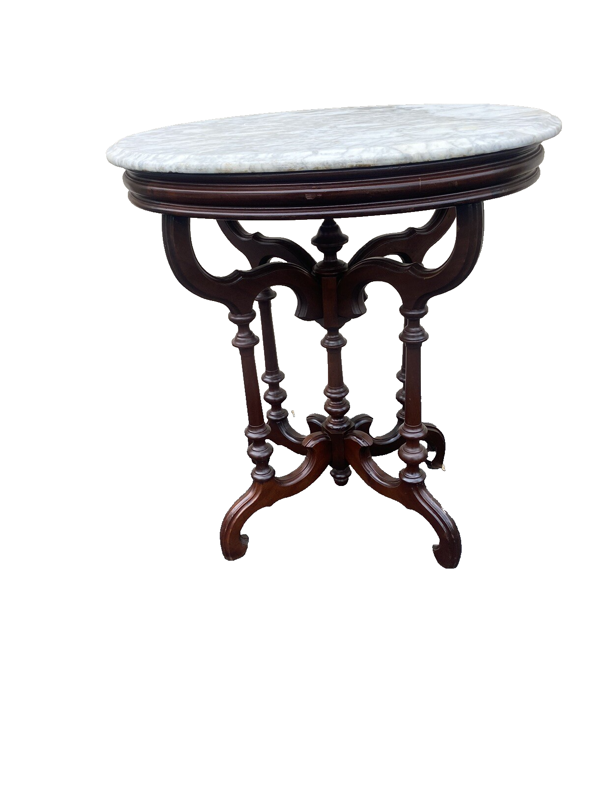 65475 Antique Victorian Marble Top Lamp Table Stand