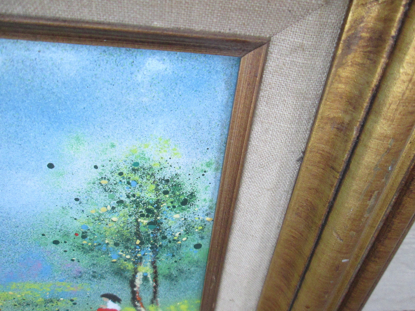 COL YS: Oil Painting on Porcelain In Wood Picture frame MOSES ?