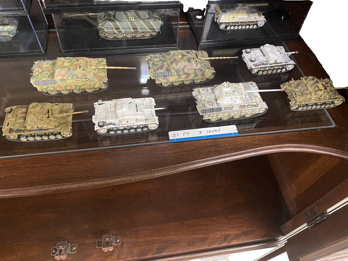 ES 54: Grouping of 7 Military Vehicles Tanks 3 3/4" to 4" long