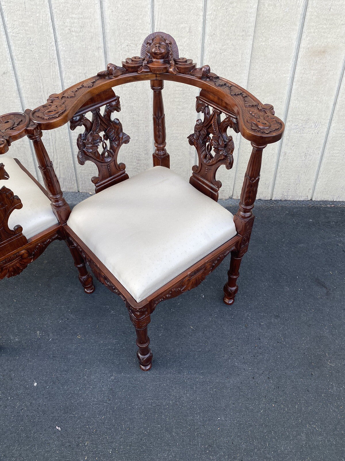 66061 Solid Mahogany TETE a TETE Settee Bench