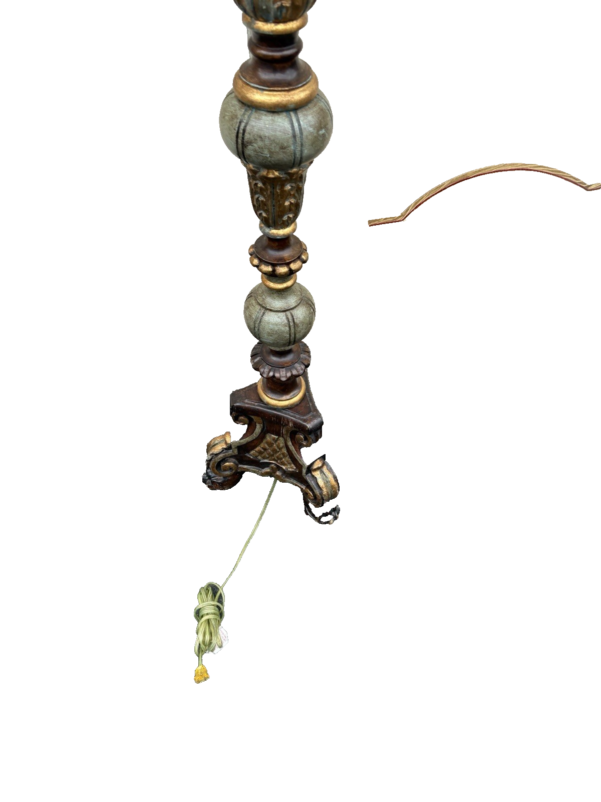 66761 Fancy BRADBURN GALLERY Decorator Pole Lamp Light with Signed Shade