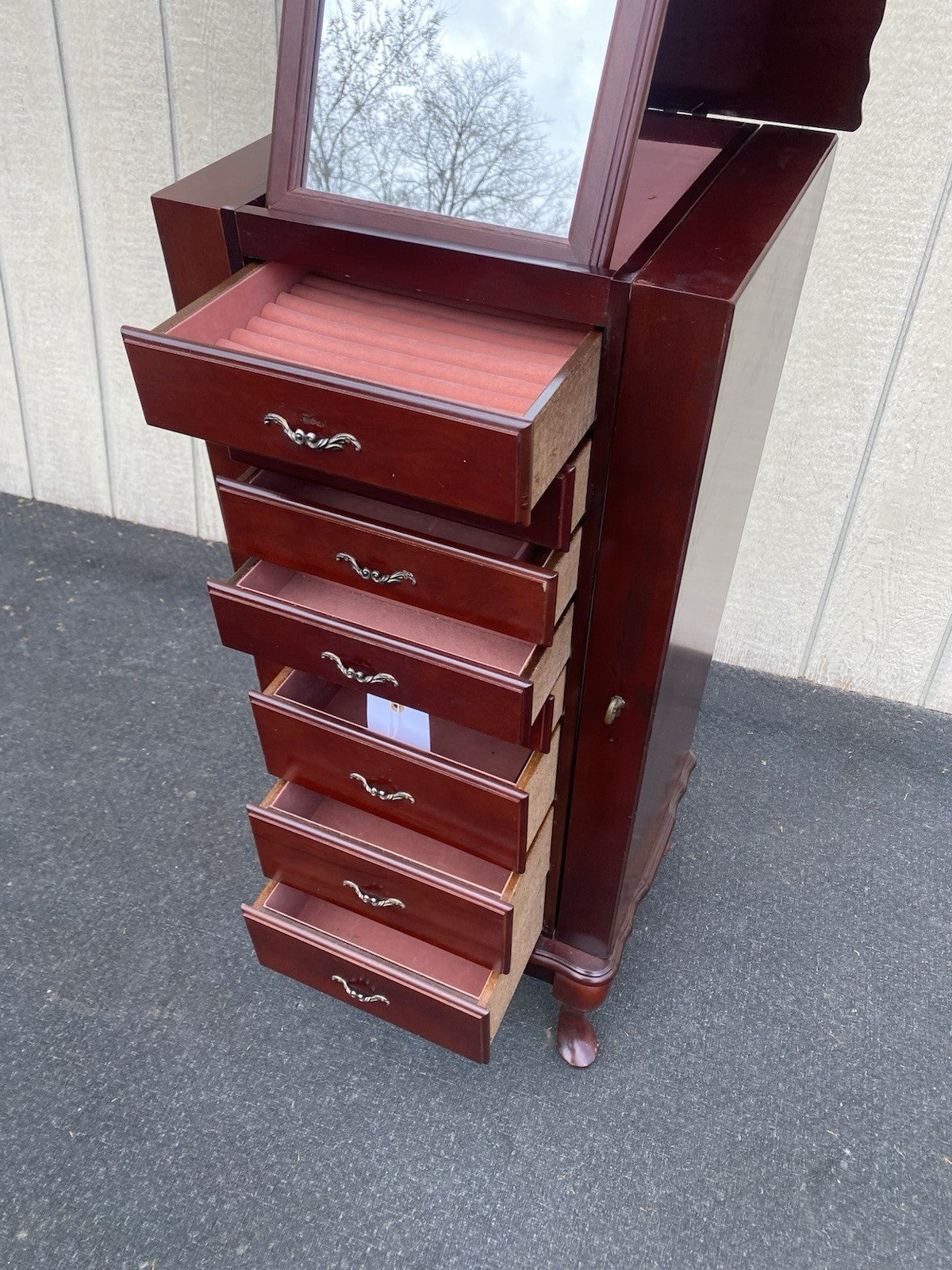 66259 Modern Jewelry Cabinet Display Curio with Mirror