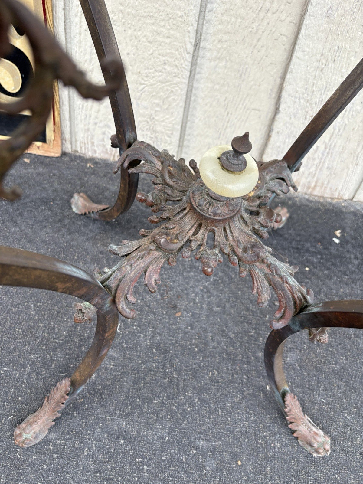 66828 Antique Victorian Marble Top Lamp Table Stand