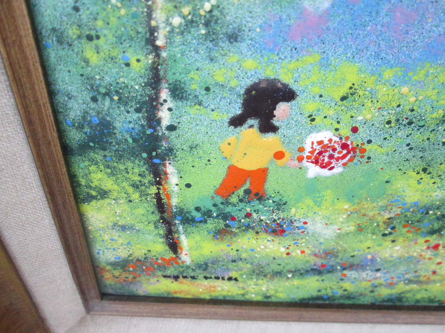 COL YS: Oil Painting on Porcelain In Wood Picture frame MOSES ?