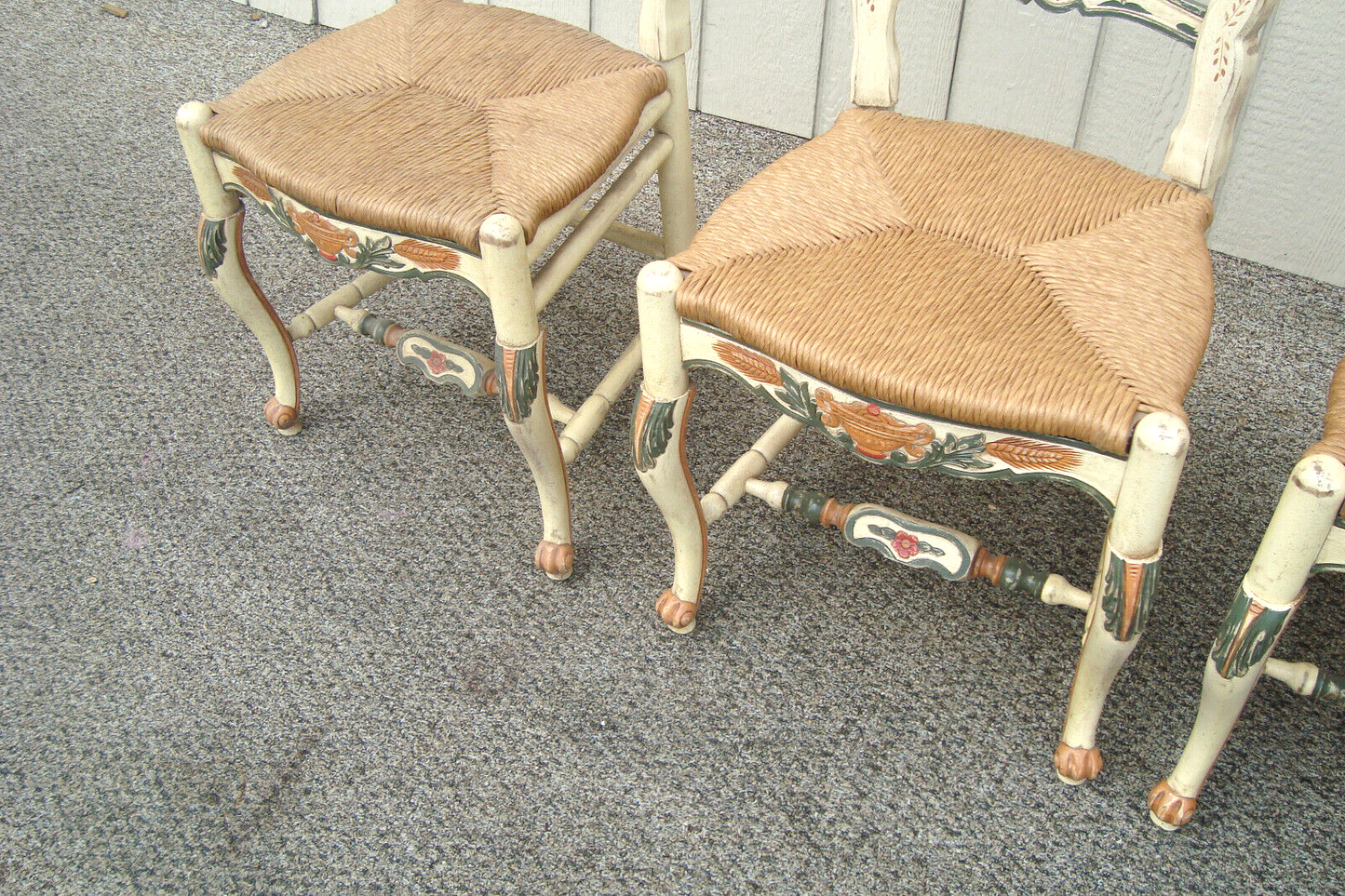 61073 Set 4 Rustic Primitive Decorator Dining Room Chairs