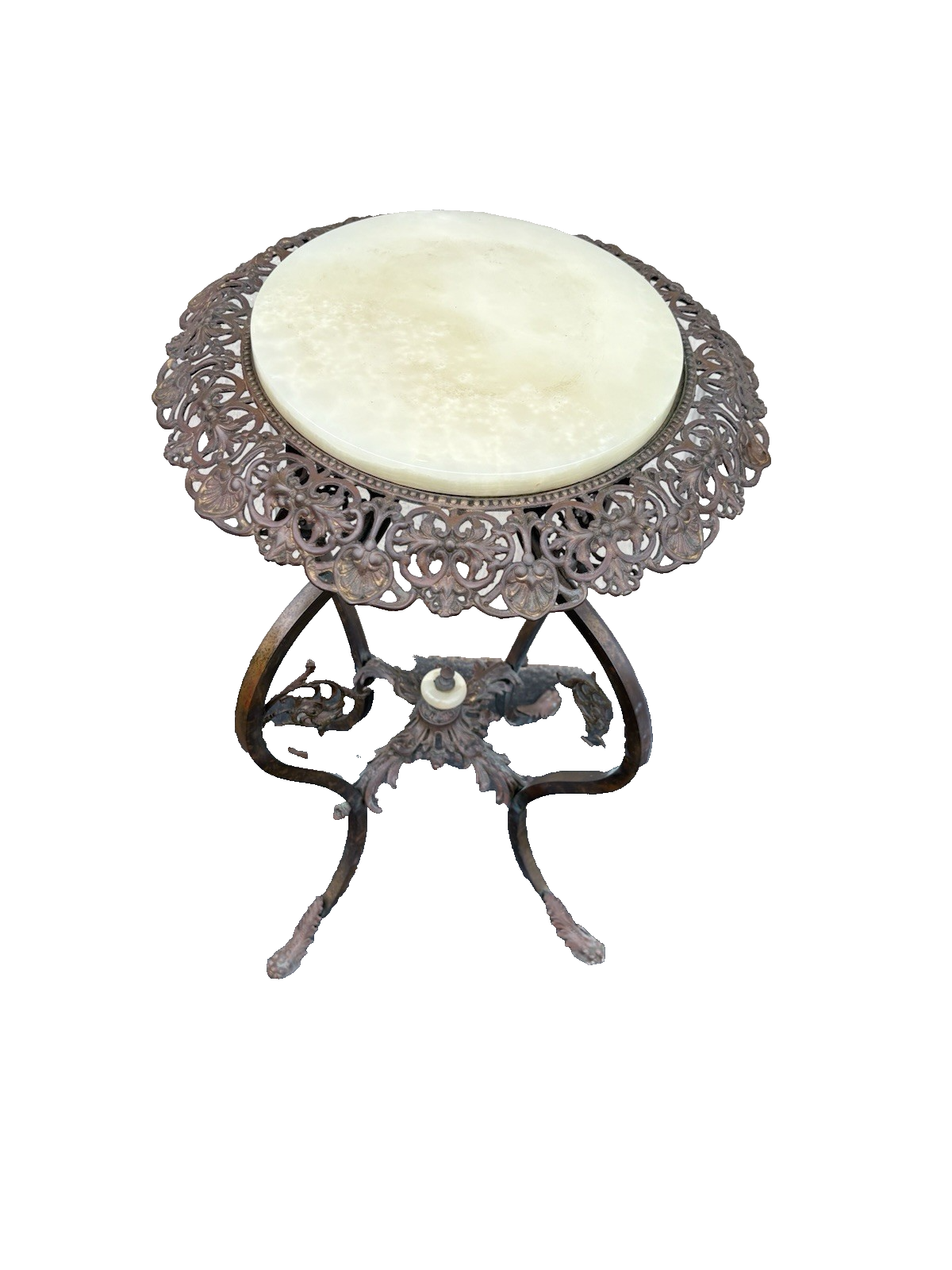 66828 Antique Victorian Marble Top Lamp Table Stand