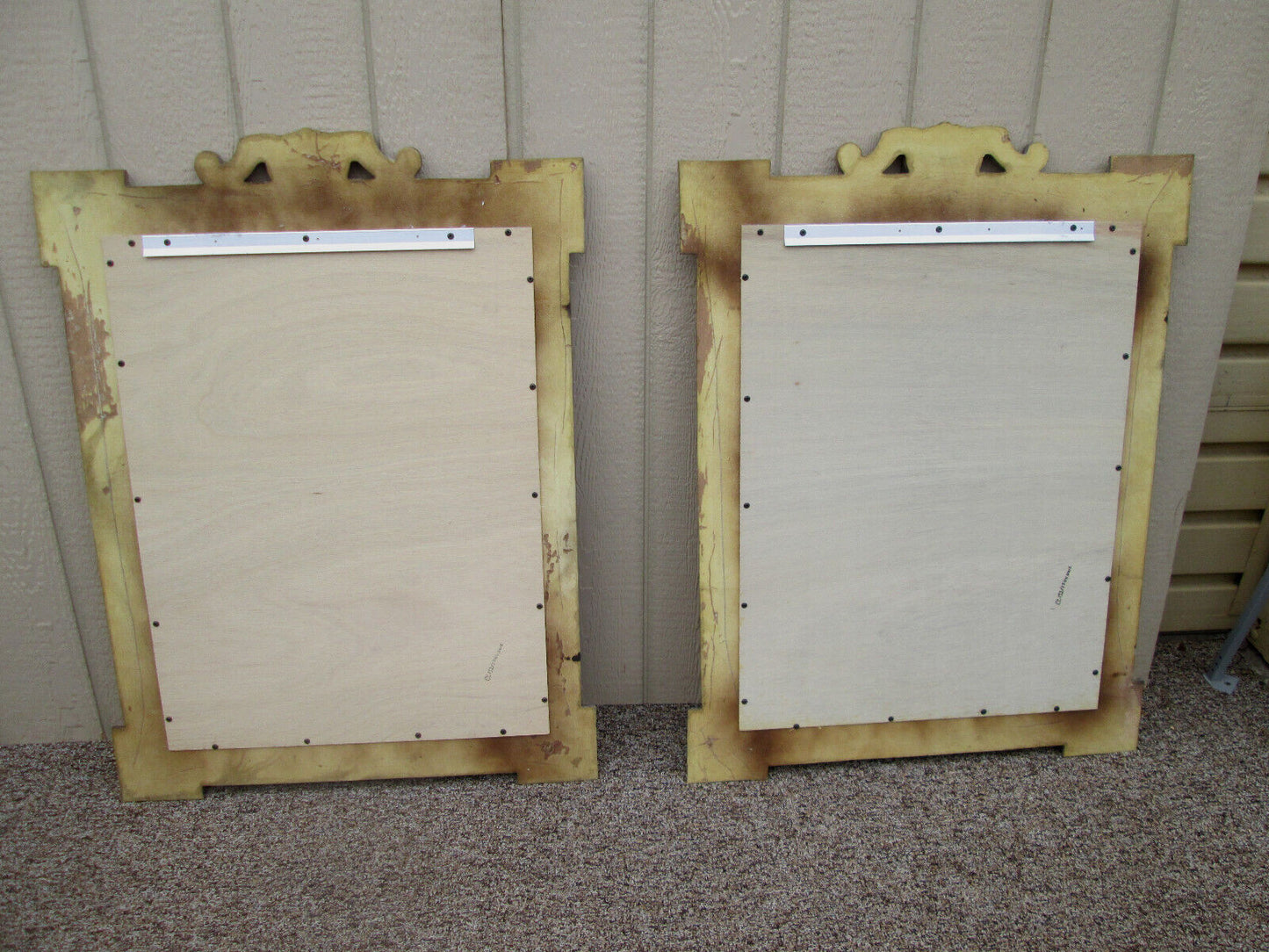 54901 PAIR of Gold Decorator Beveled Mirrors