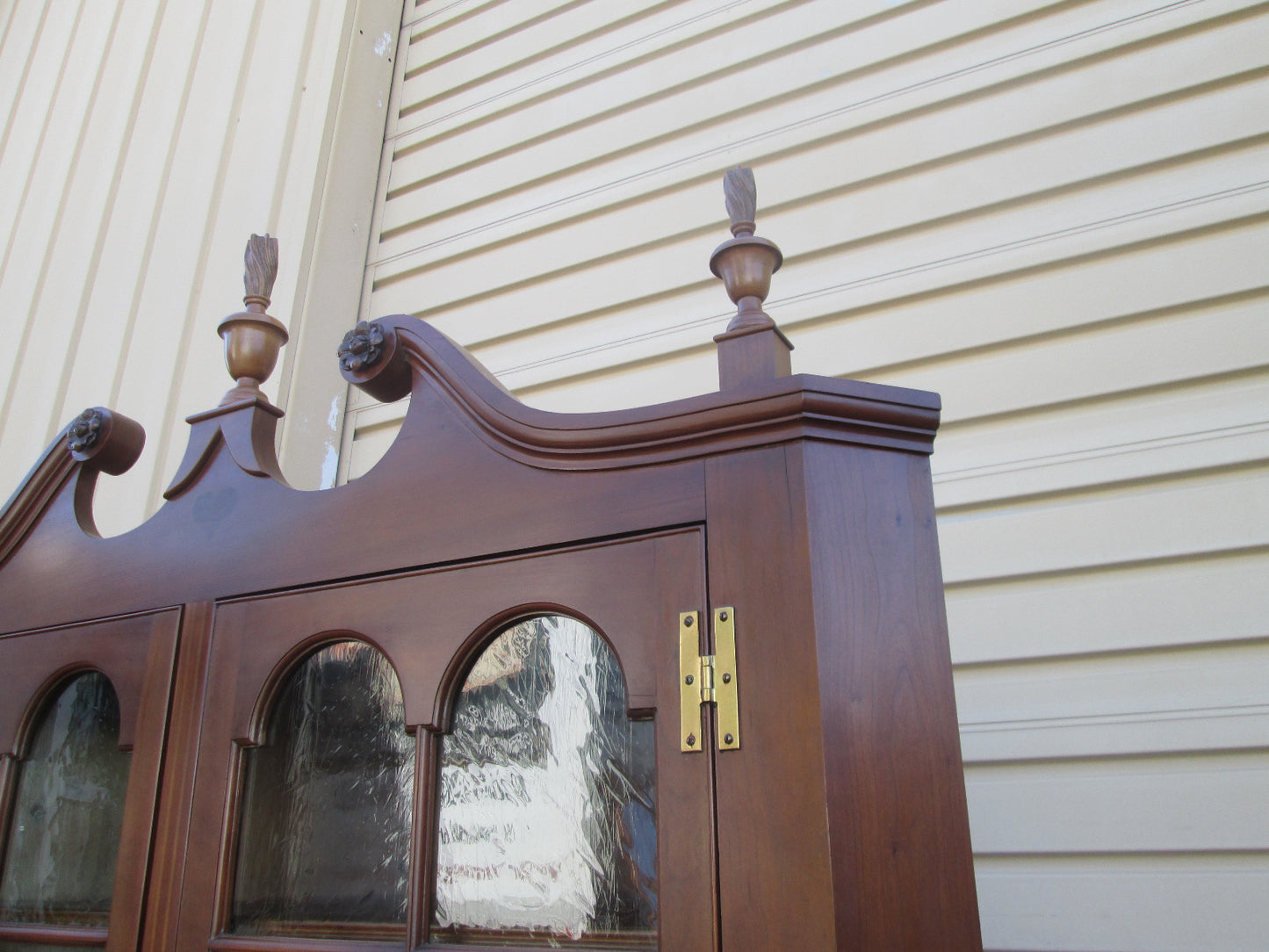 56879 Solid Cherry CUSTOM Hand MADE 2 piece Corner China Cabinet Curio