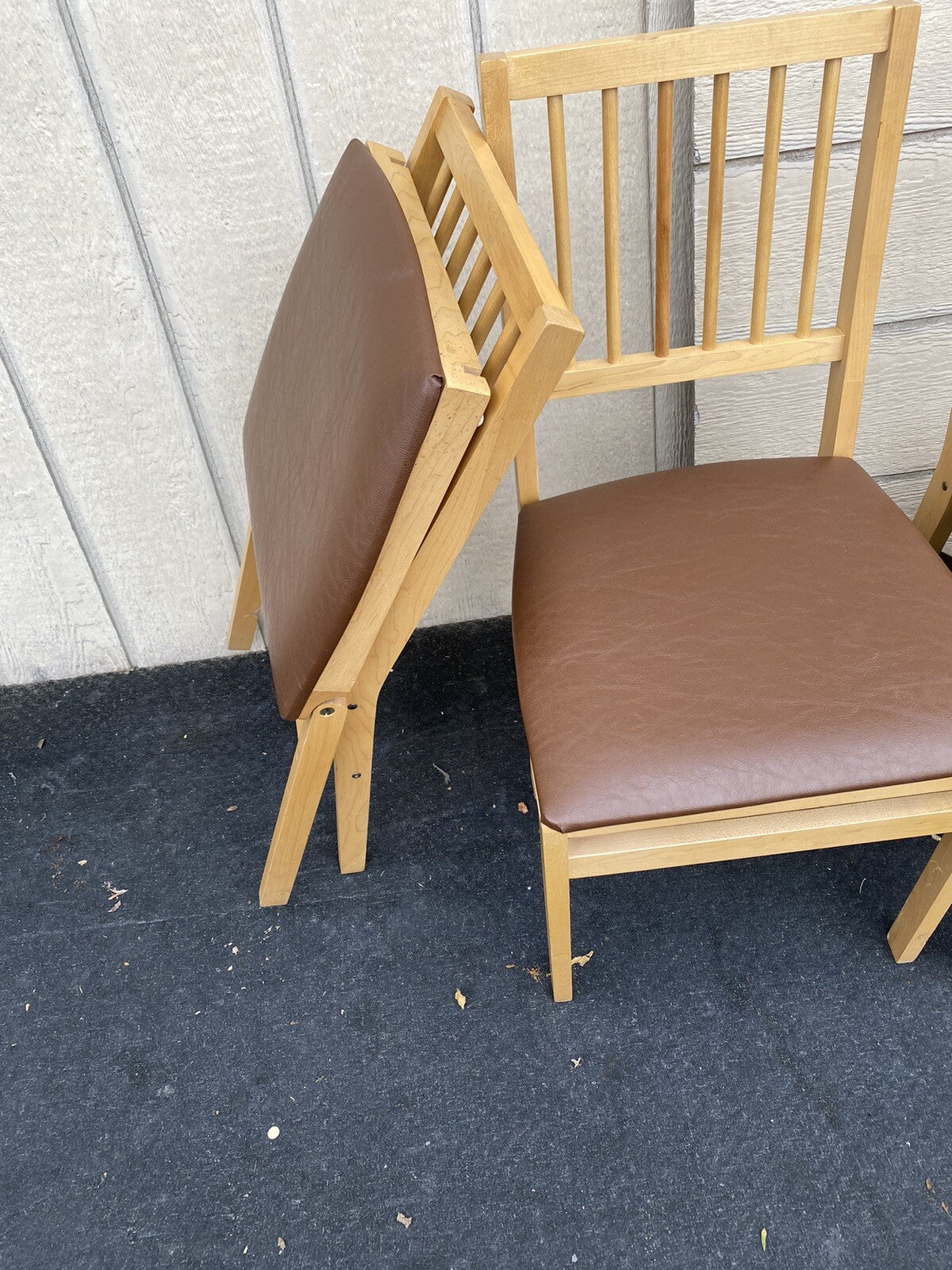 65477 Set of 4 Maple FOLD UP FOLDING Chair s Chairs