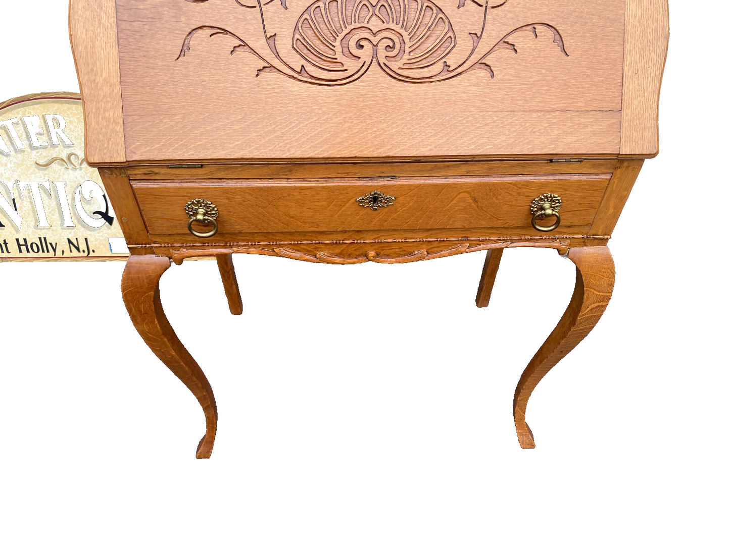 64479 Antique Victorian Oak Slantfront Office Desk