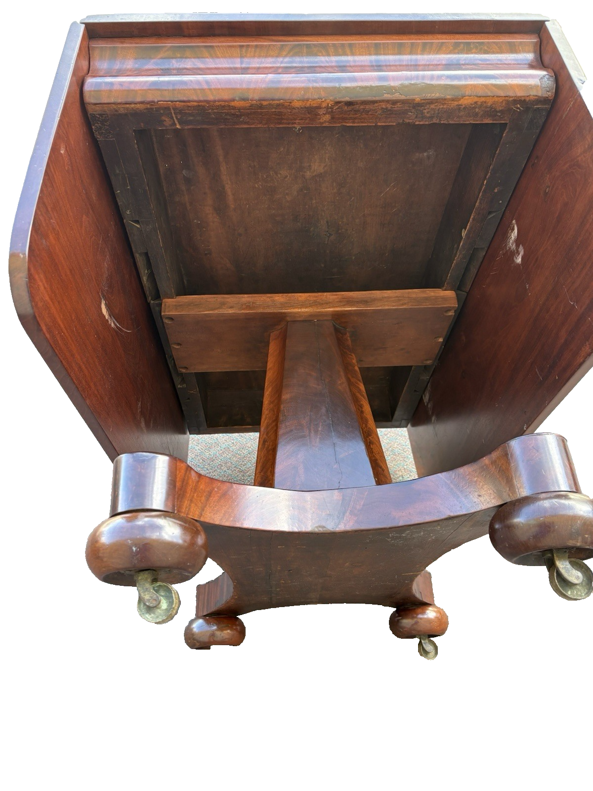 66965 Antique Empire Mahogany Dropleaf Dining Table