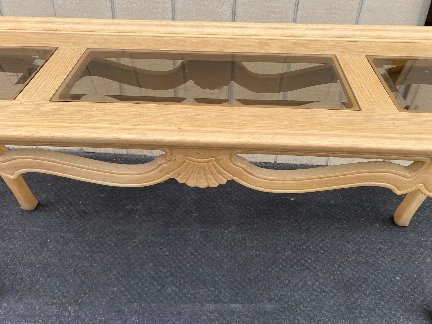 64557 Romantic Shabby Console Hall Table Stand Glass Inserts