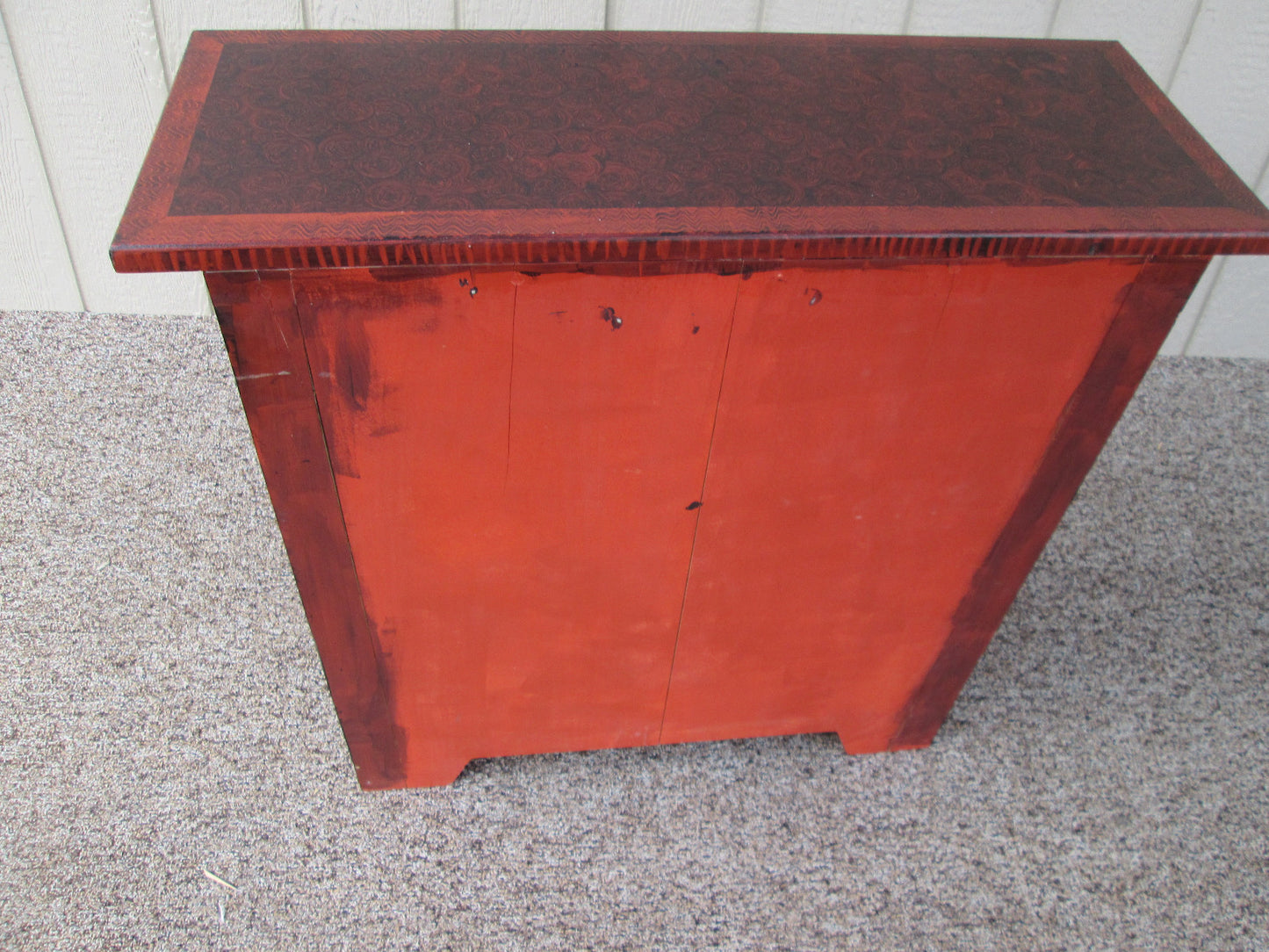56069 HAND PAINTED FRUIT BASKET CONSOLE TABLE 2 DOOR CABINET WITH DRAWER