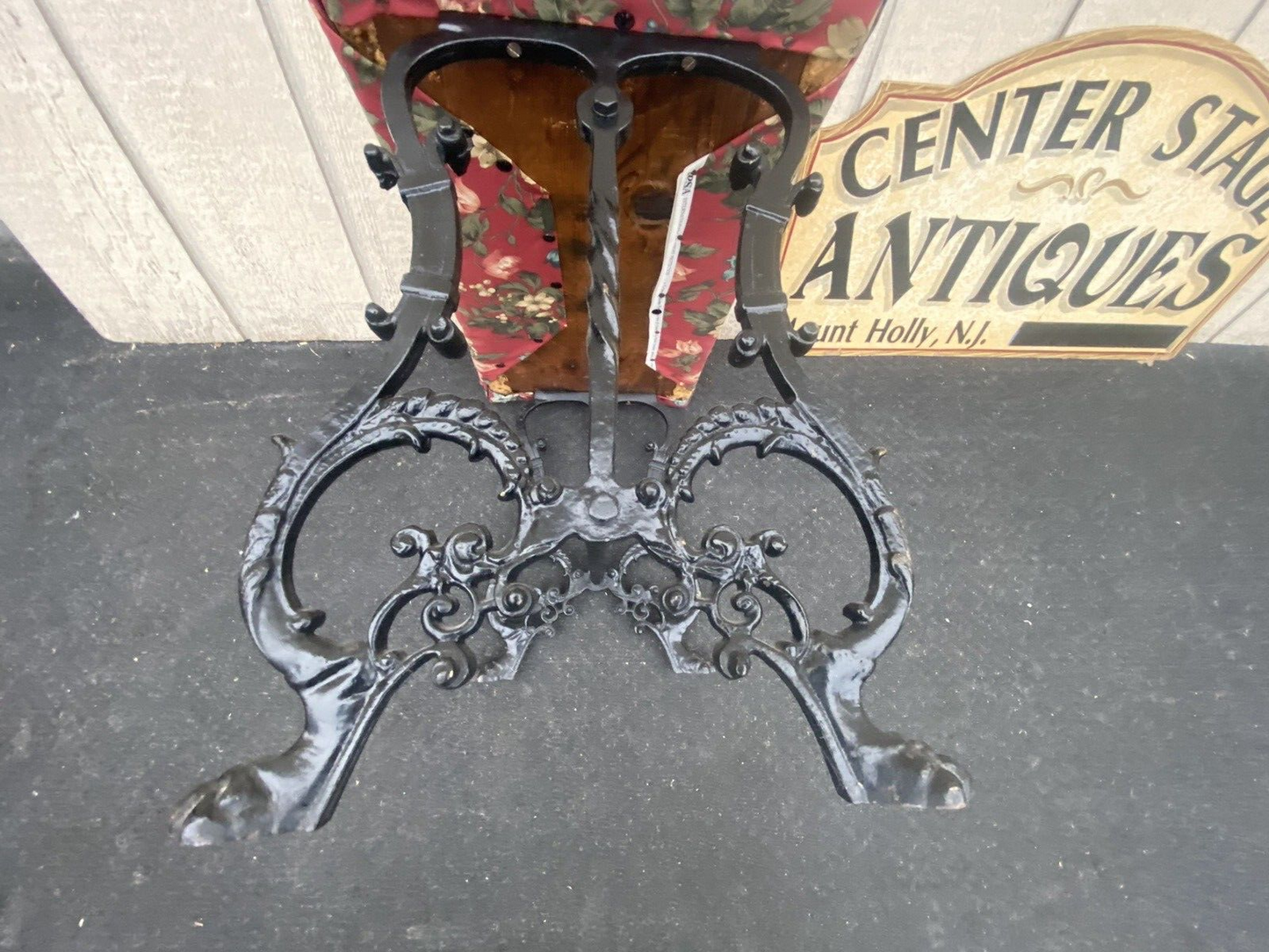 65104 Antique Iron Window Bench Seat Stool