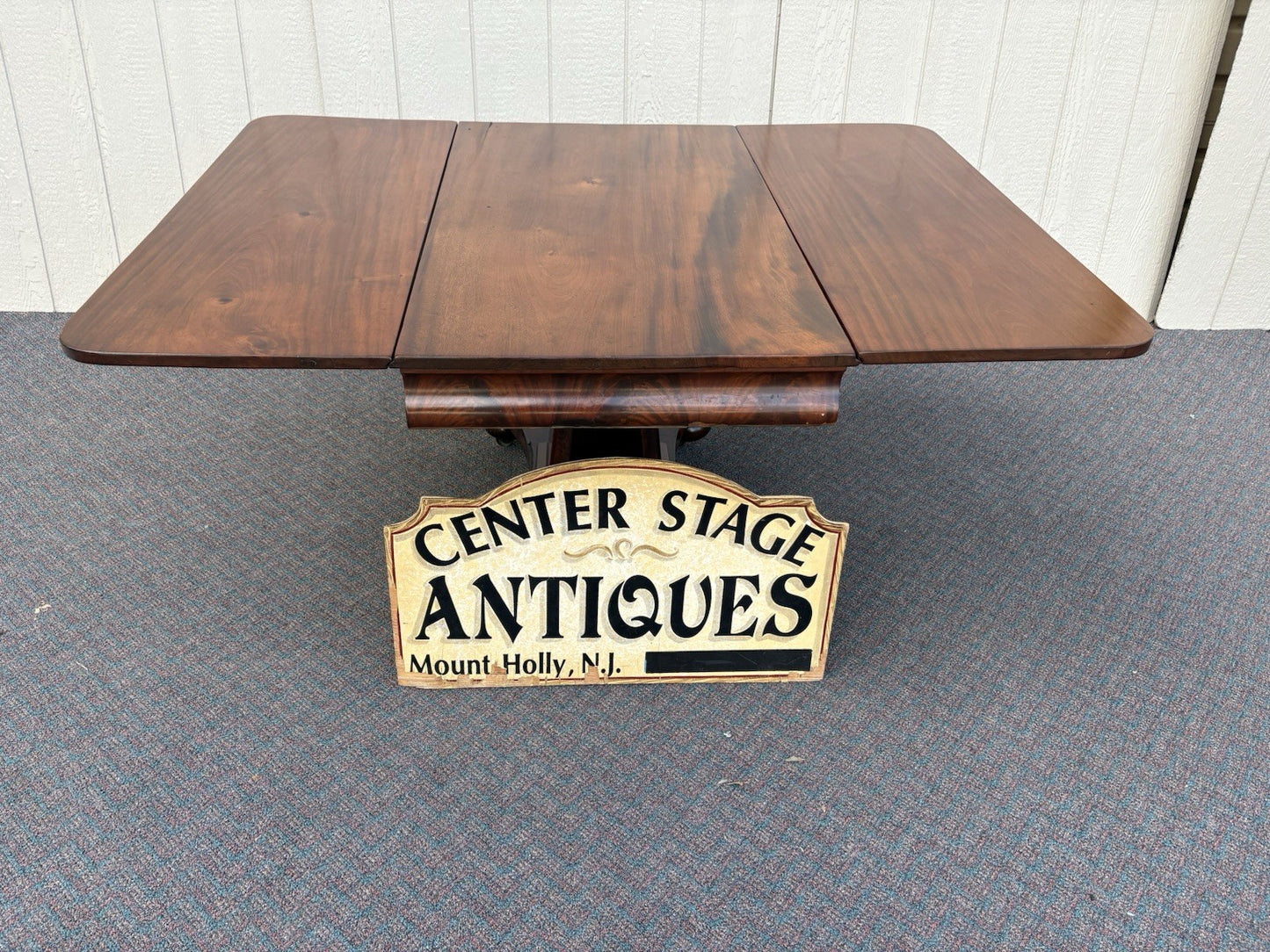 66965 Antique Empire Mahogany Dropleaf Dining Table