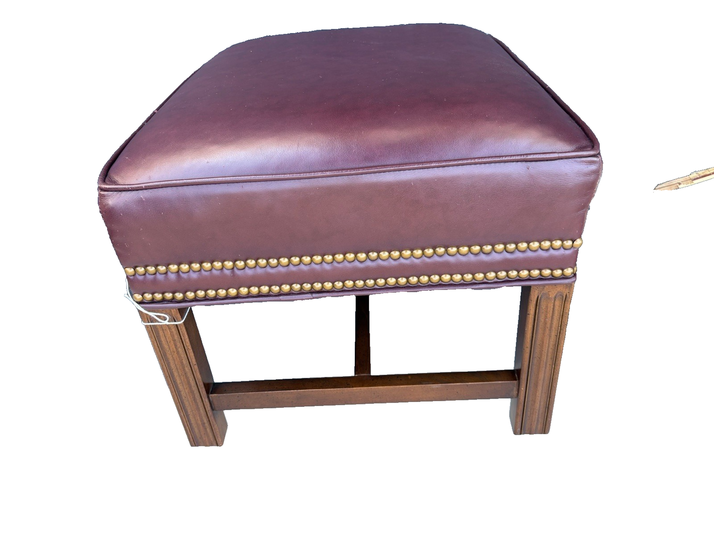 66935 WHITTEMORE SHERRILL Leather Ottoman Footstool Stool Bench