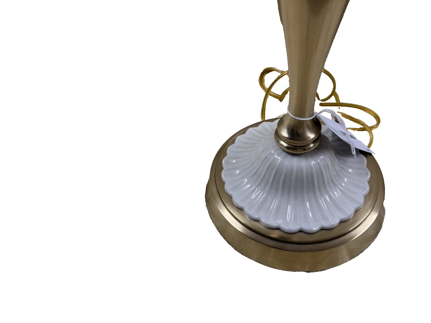 66559 Lenox Quoizel Candelabra Table lamp Ivory & Gold Porcelain Solid Brass