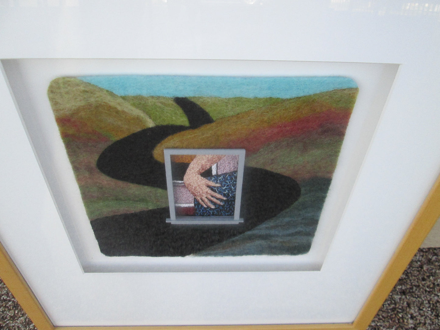 59245 Artist Signed RENEE HARRIS WHATS IN IT FOR ME needlepoint Modern Picture