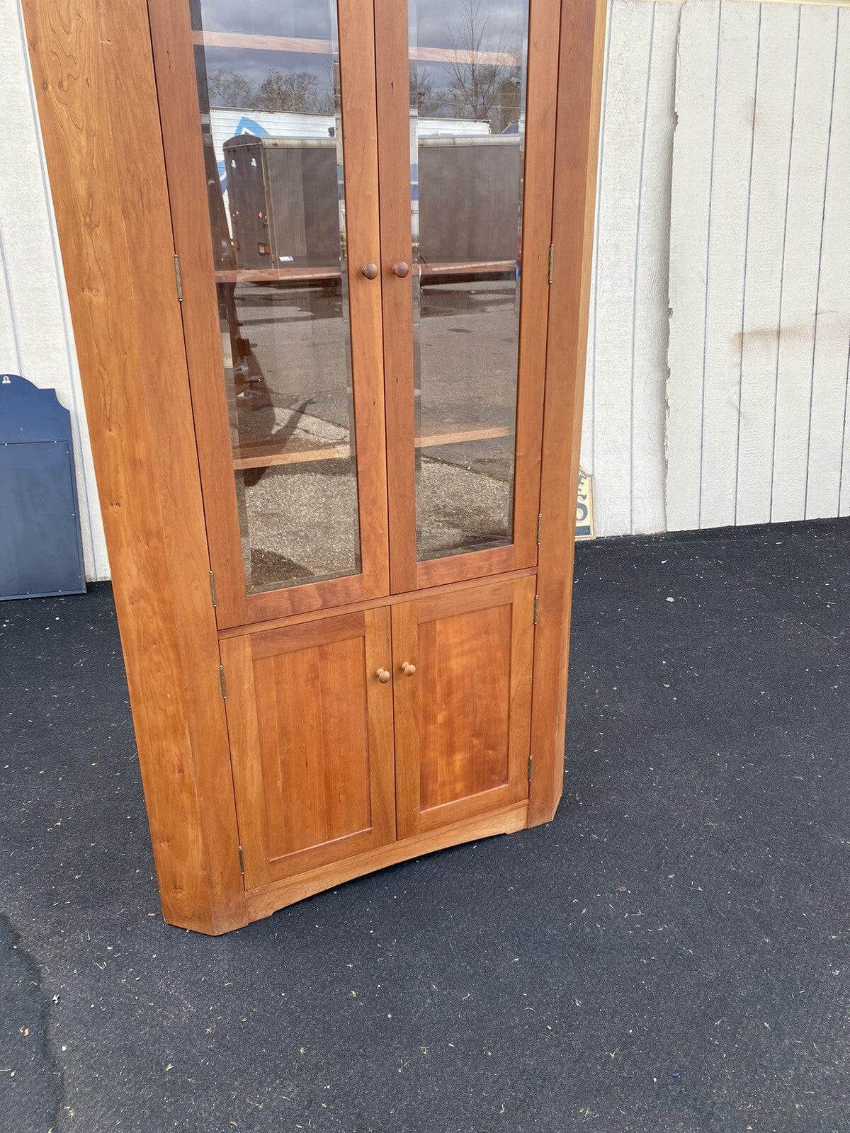 64298 Solid Cherry Corner China Cabinet