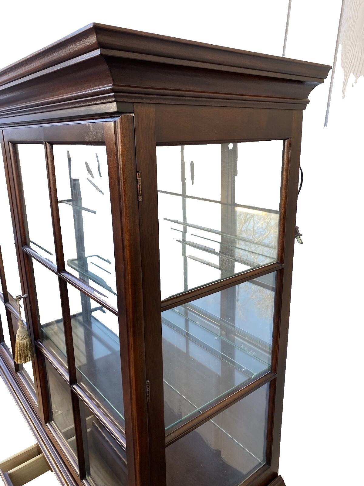 64966 Quality 2 piece Lighted Curio Cabinet China Cabinet w/ Drawers