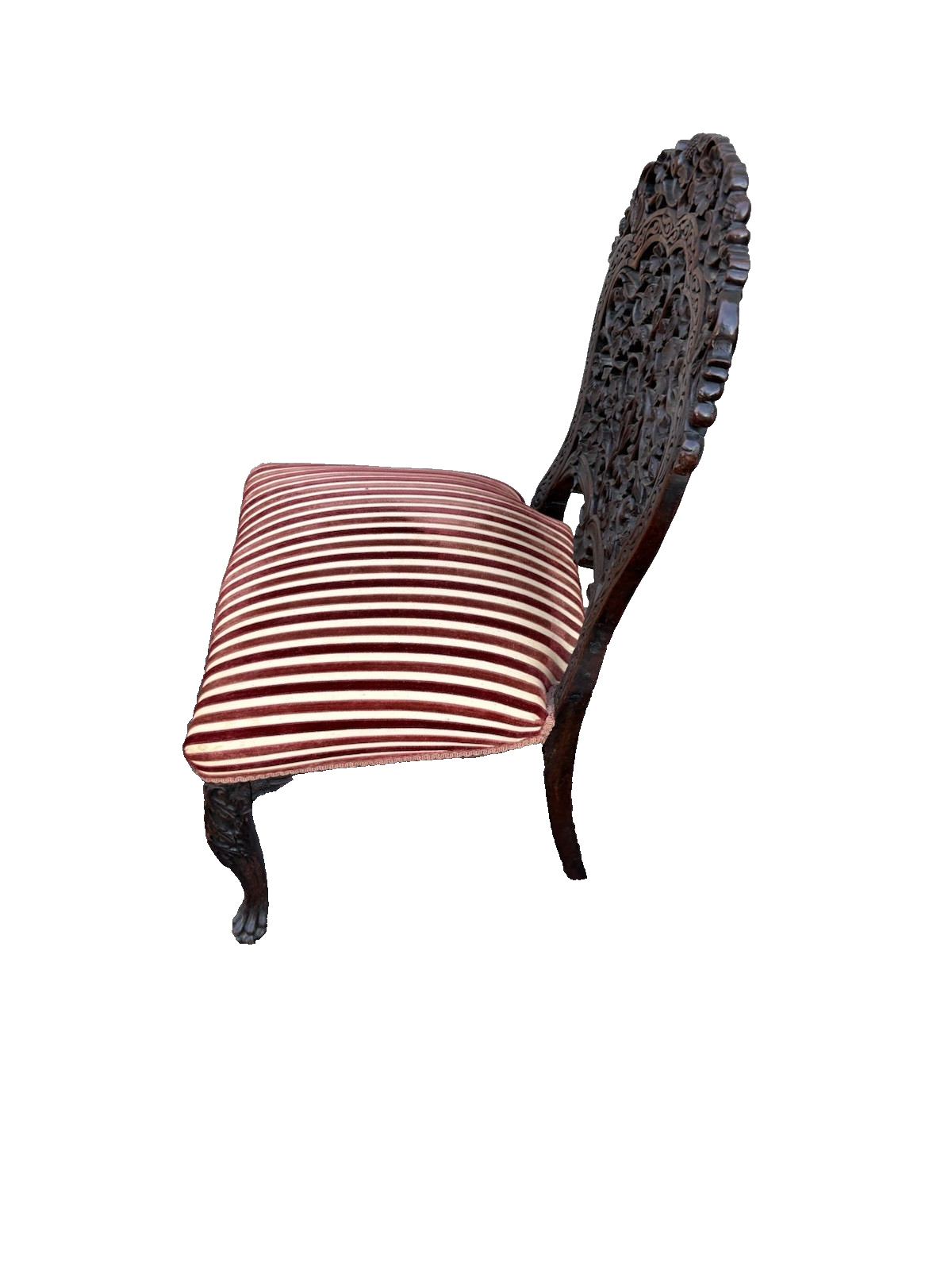 00001 ANTIQUE Oriental Hand carved Side Chair