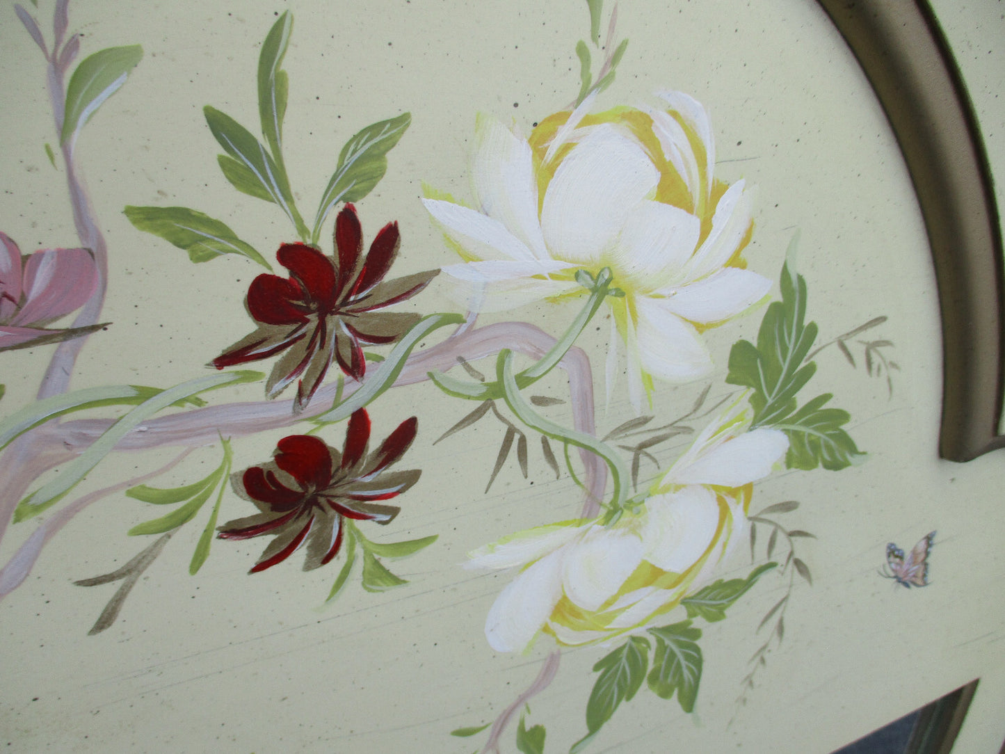 63272 Hand Painted Artist Signed Tall Decorator Mirror Quality Made