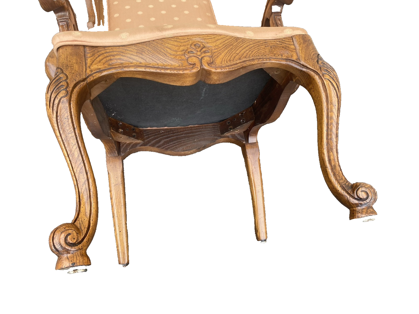 66413 Pair Oak Louis XV Bergere Armchair Chair s