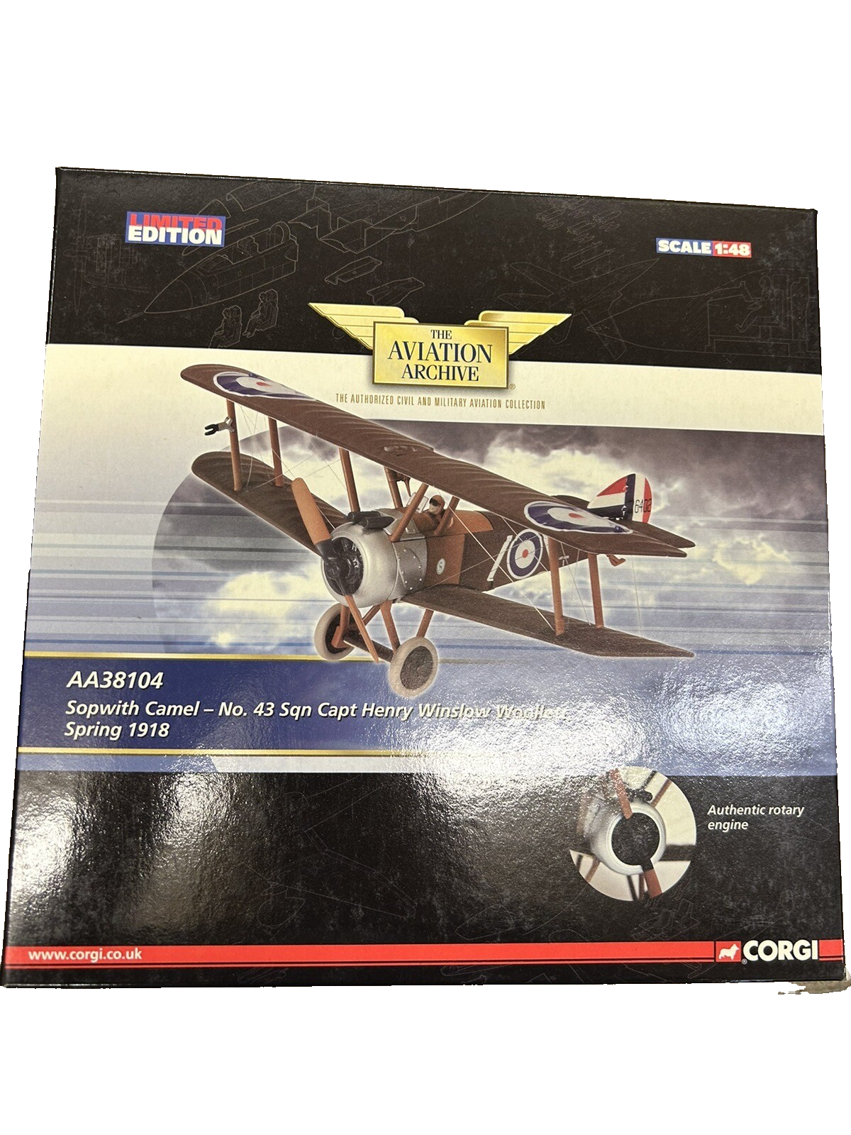 ES79 Corgi AA38104 Sopwith Camel-No. 43 Sqn Capt Henry Winslow Woollett Ltd Ed