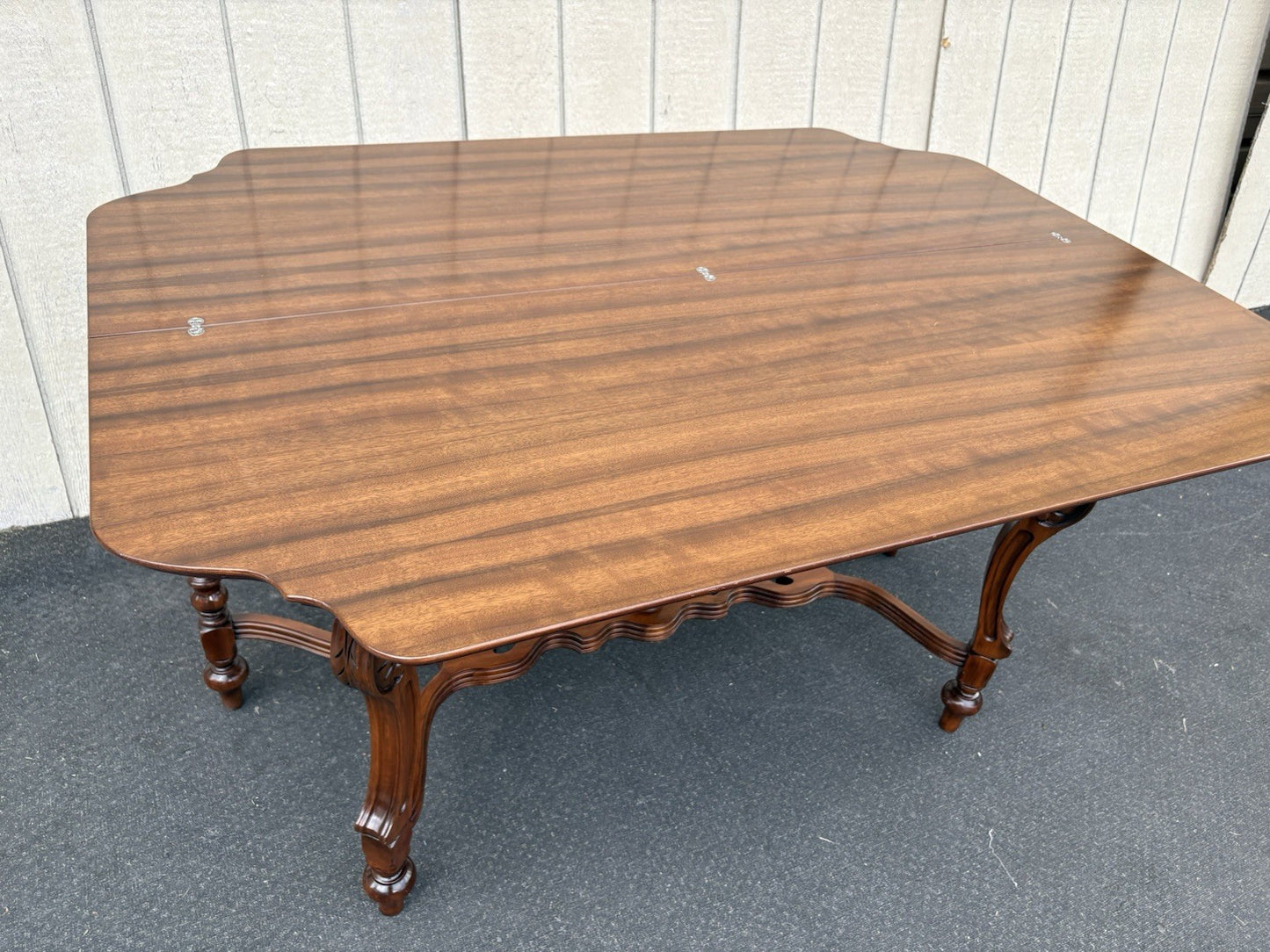 66885 Inlaid Antique Flip Top Sideboard Dining Table with Drawer