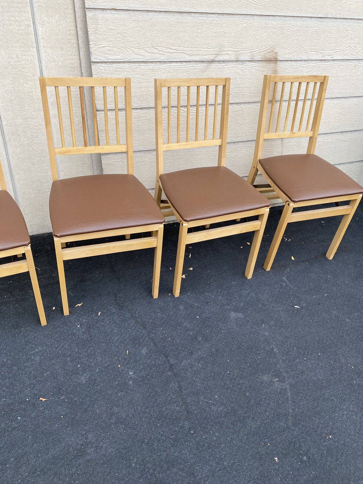 65477 Set of 4 Maple FOLD UP FOLDING Chair s Chairs