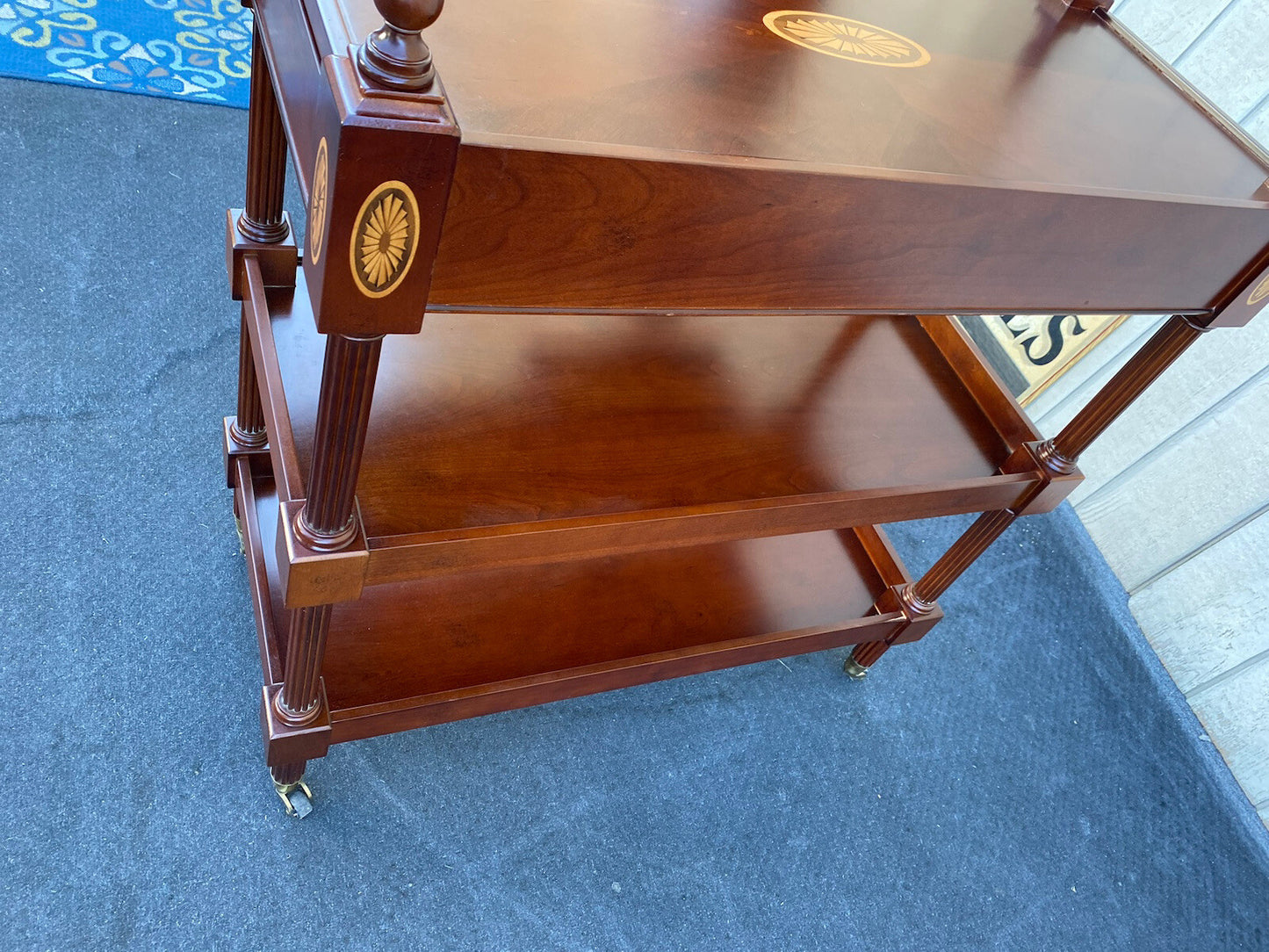 64899 Inlaid BOMBAY Mahogany Sideboard Server Cabinet