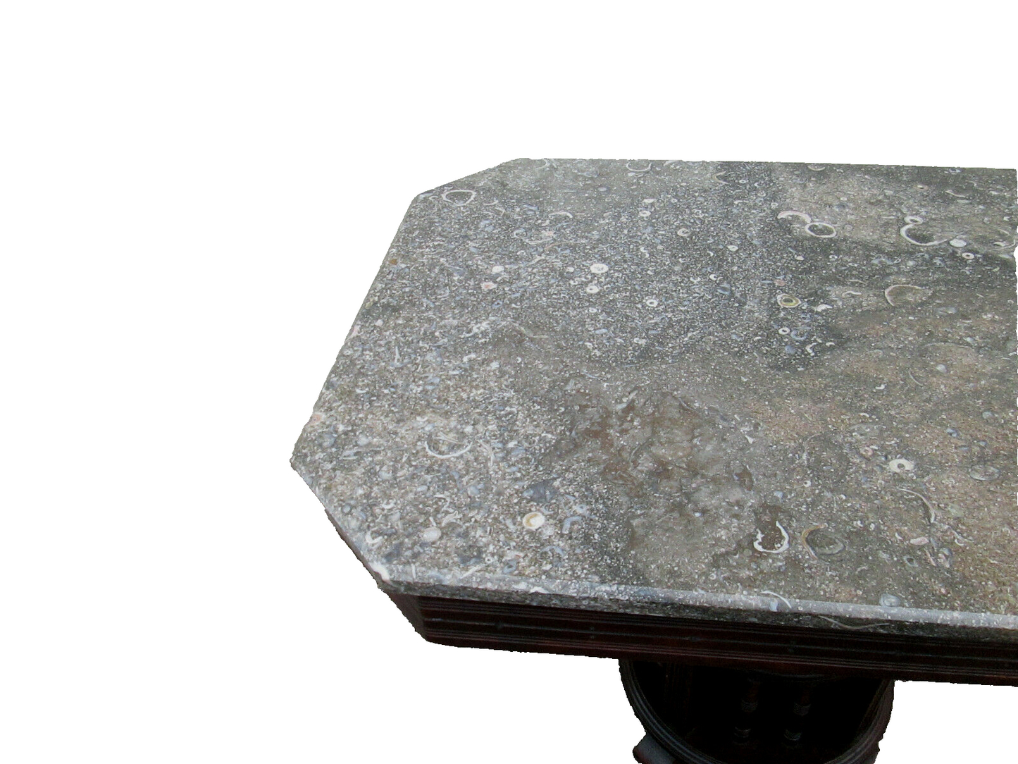 56217 Antique Victorian TENNESSEE Brown Marble Top Lamp Table Stand