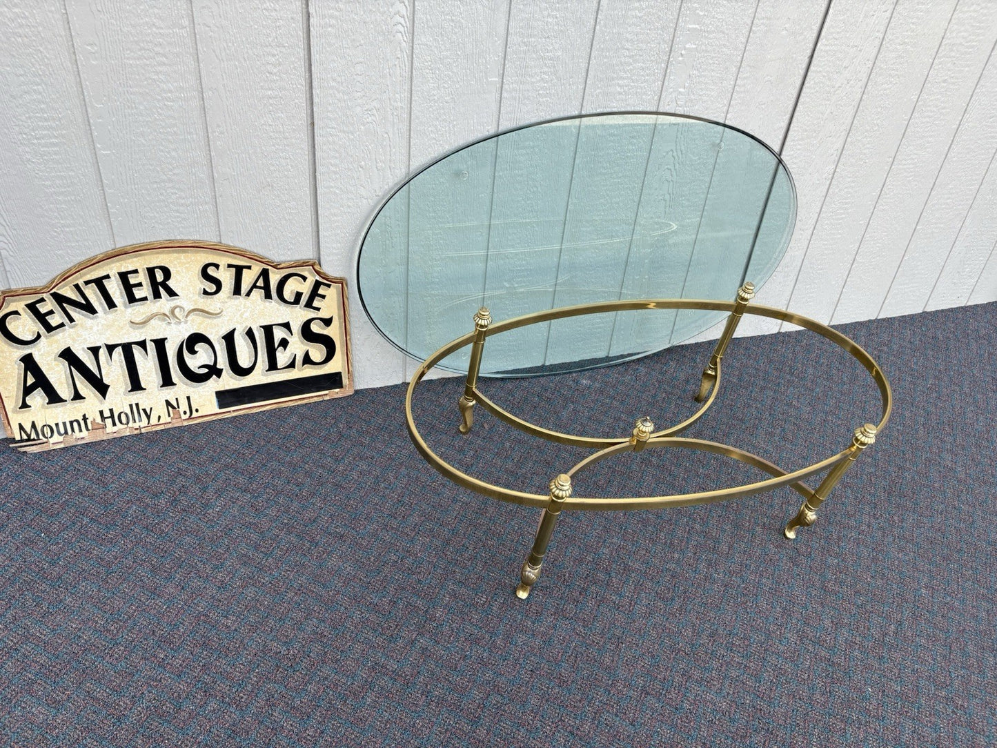 66950 Brass and Glass Coffee Table Stand