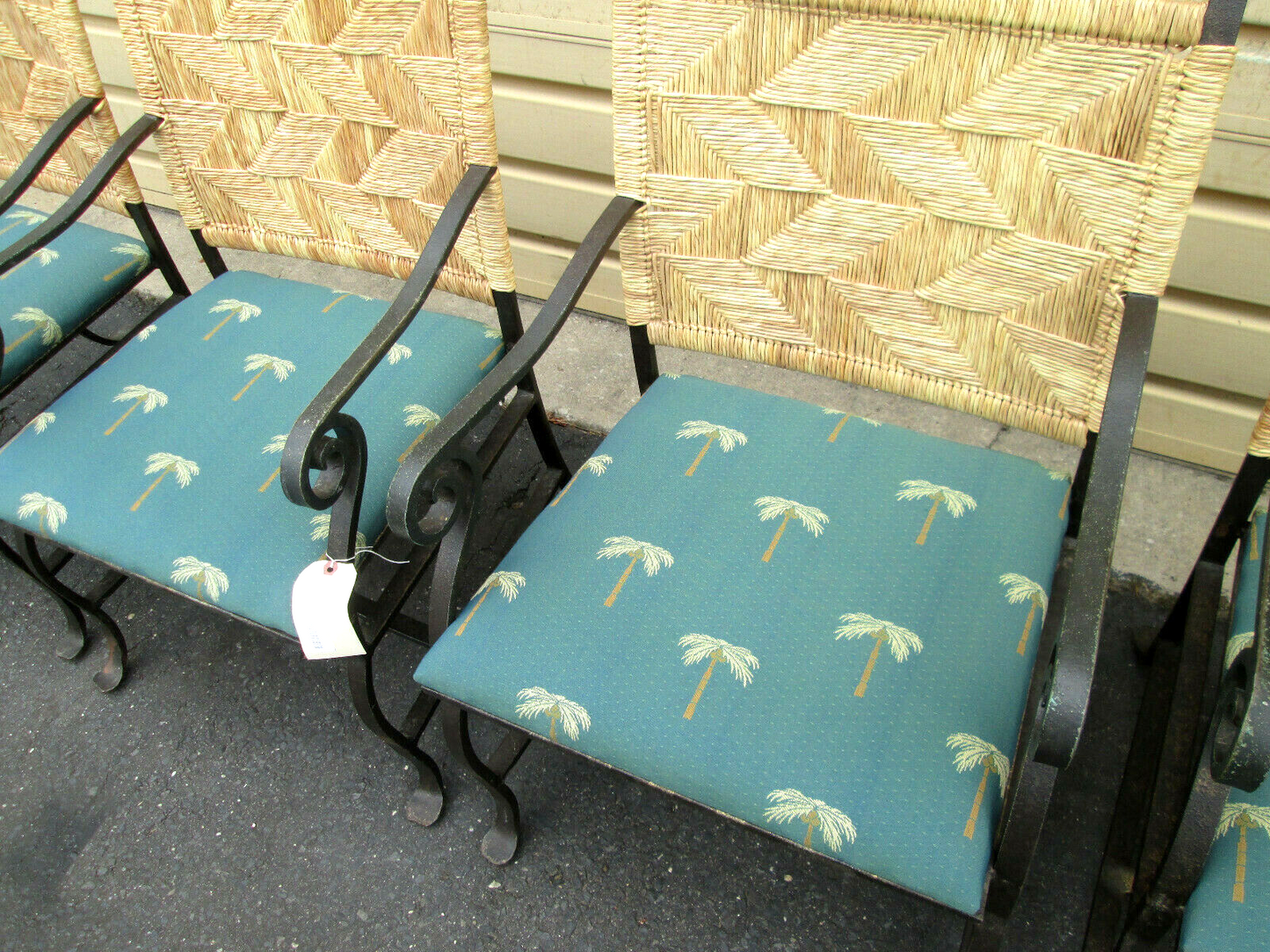 58051 Set of 4 QUALITY Heavy Metal Arm Chair Patio Chairs