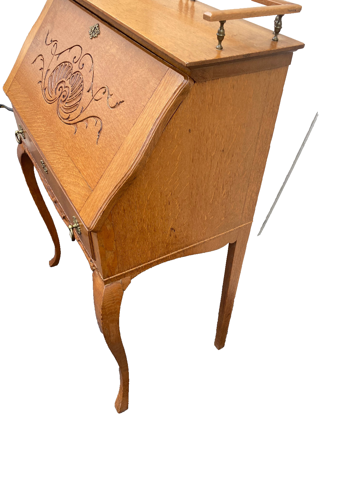 64479 Antique Victorian Oak Slantfront Office Desk