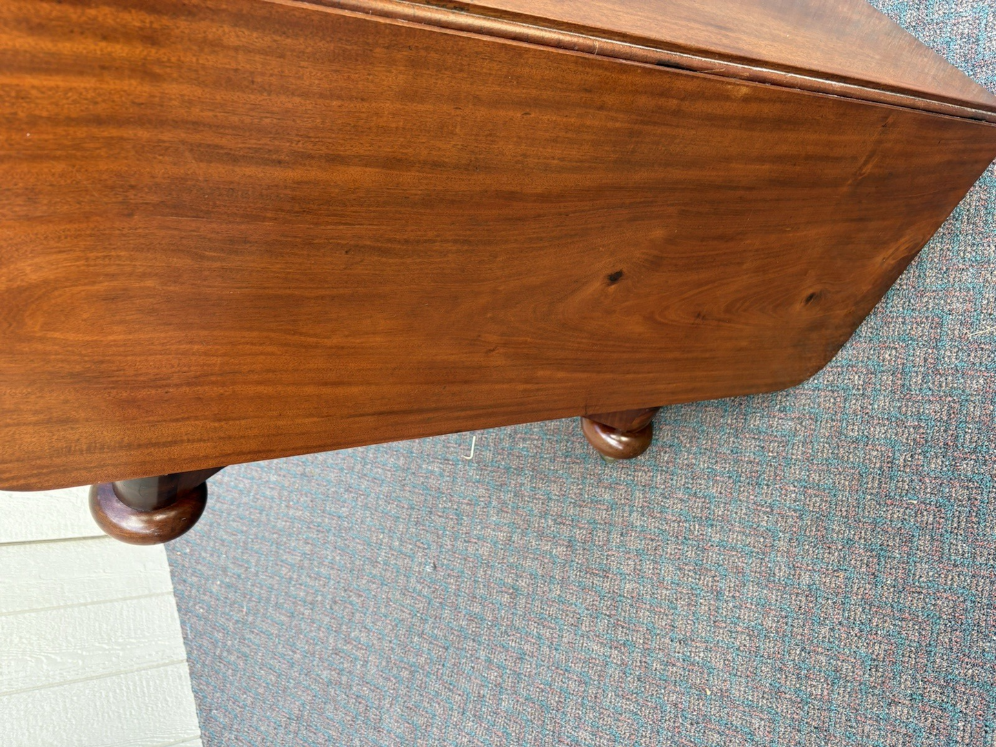 66965 Antique Empire Mahogany Dropleaf Dining Table
