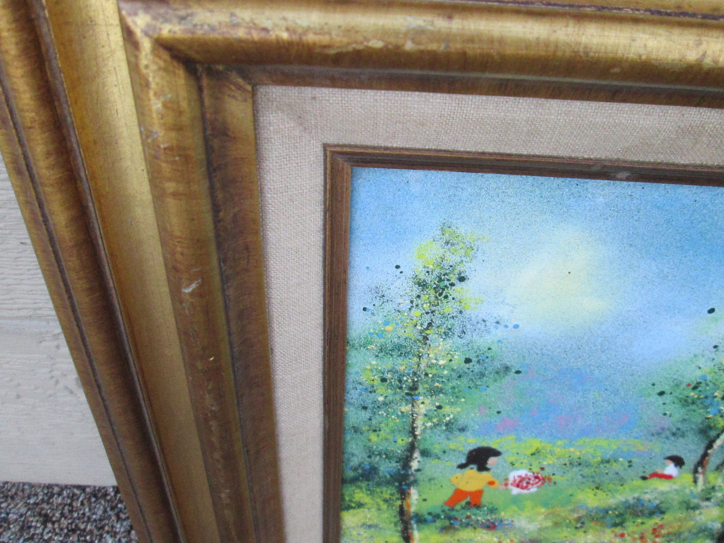 COL YS: Oil Painting on Porcelain In Wood Picture frame MOSES ?