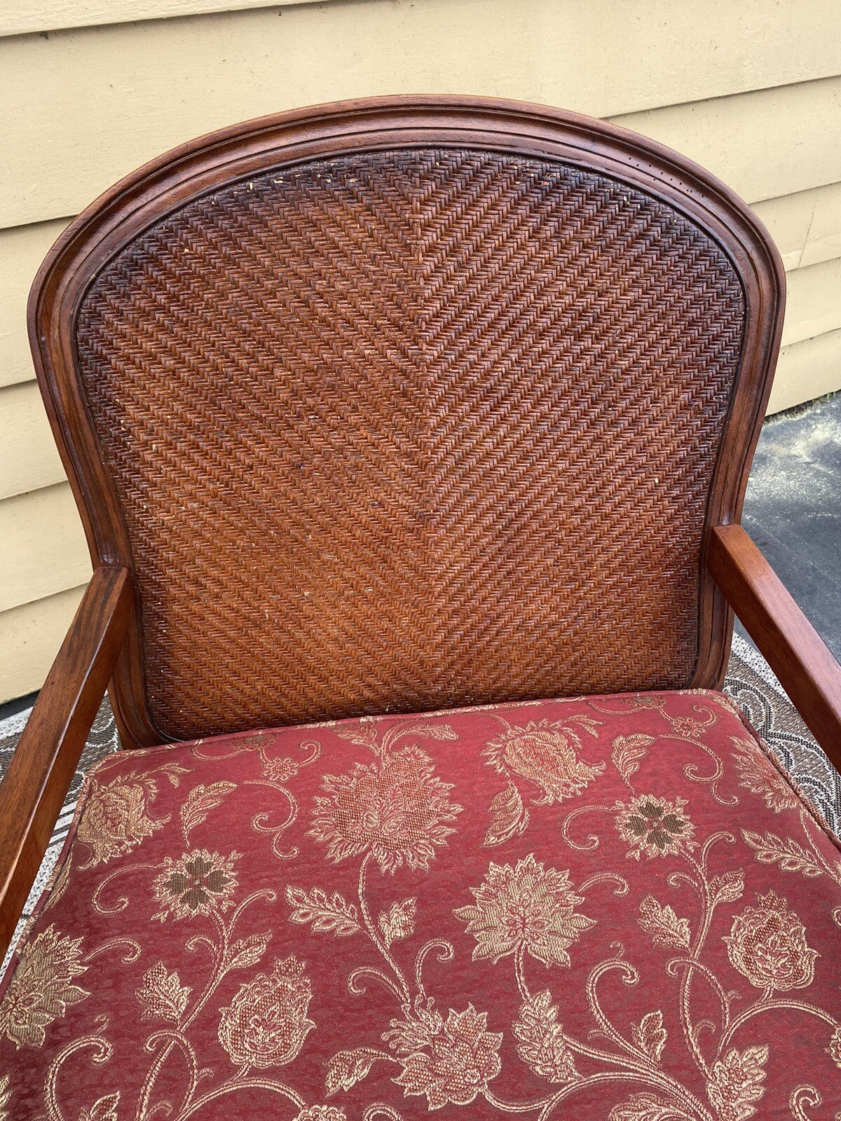 65401 Mealeys Furniture French Country Bergere Armchair w/ Stool