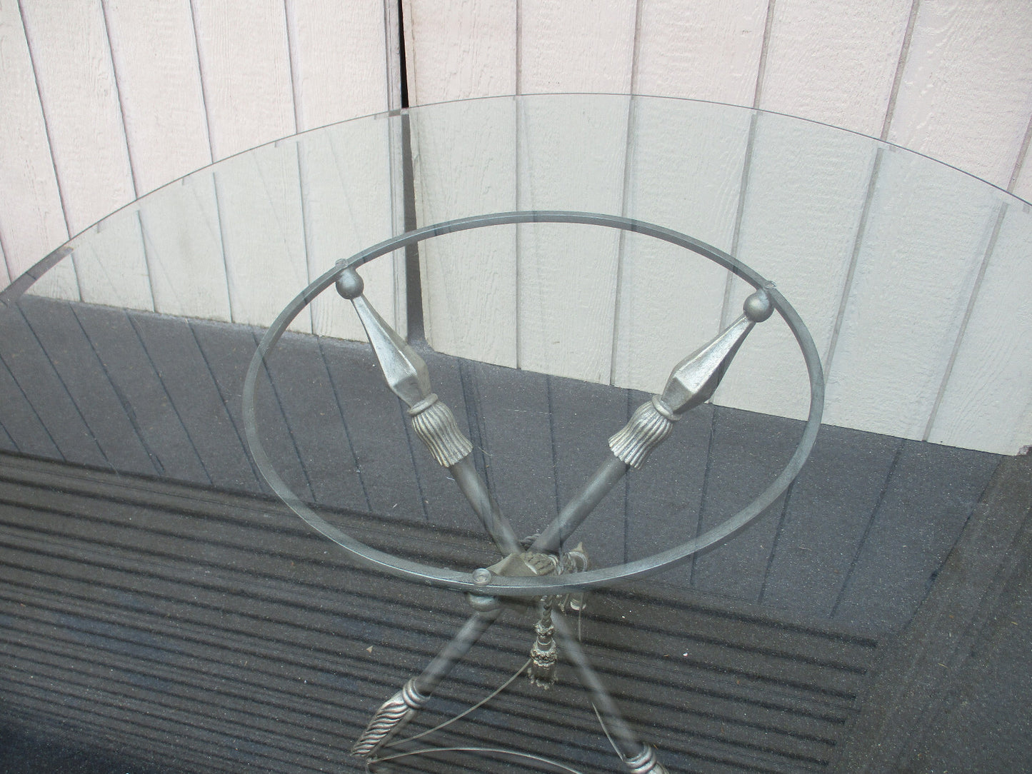 64245 Glass Top Decorator Foyer Console Dining Table 46" W glass top