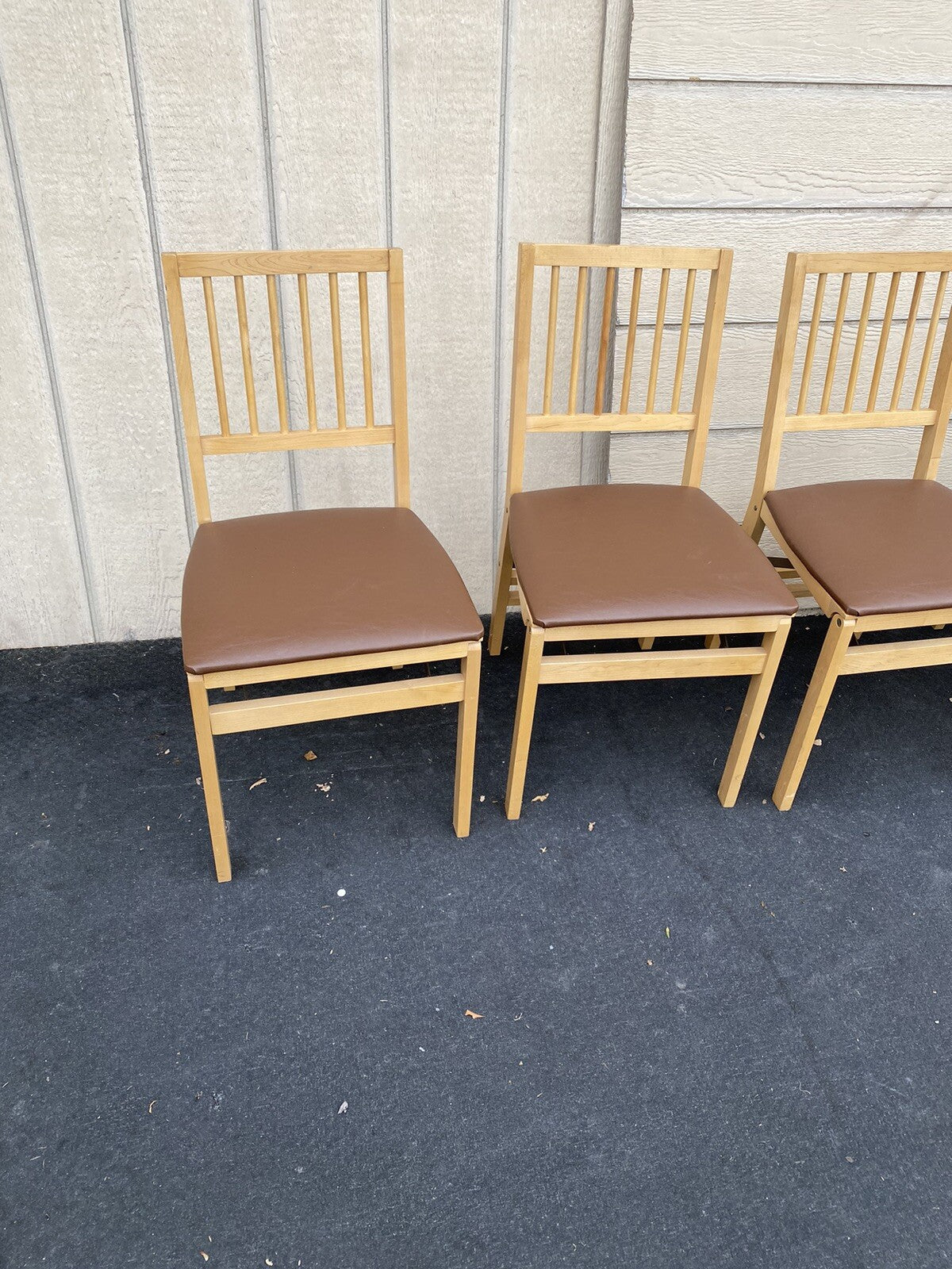 65477 Set of 4 Maple FOLD UP FOLDING Chair s Chairs