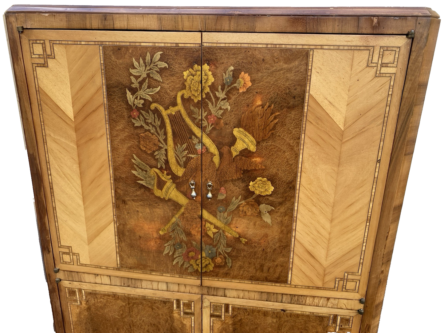66380 Inlaid 2 door Storage Cabinet Liquor Cabinet Chest