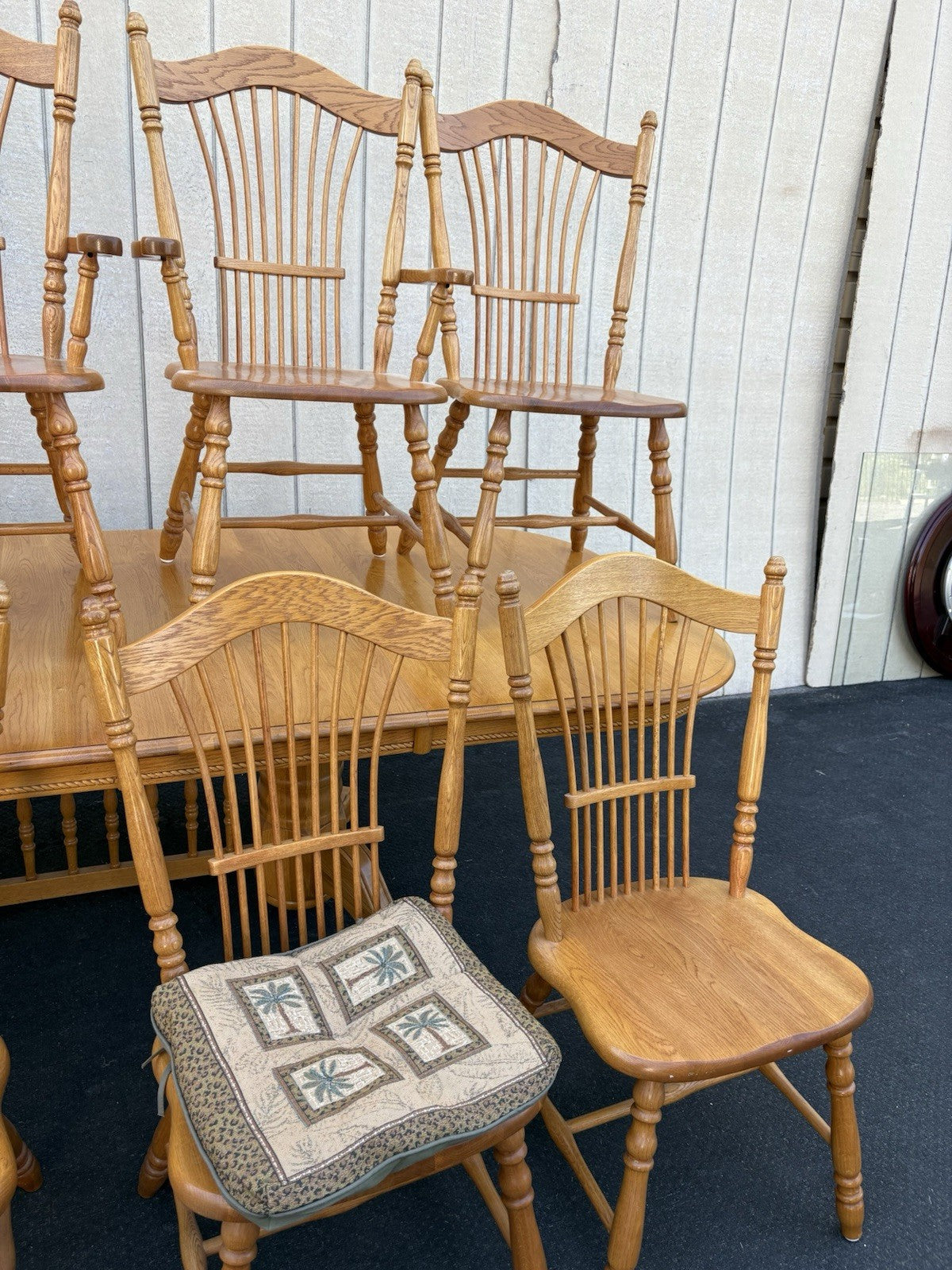 66859 Oak Dining Room Set China Table + 8 Chairs Chair s