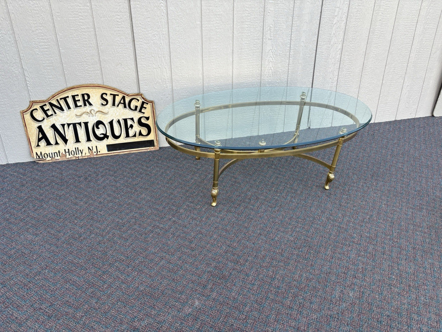 66950 Brass and Glass Coffee Table Stand