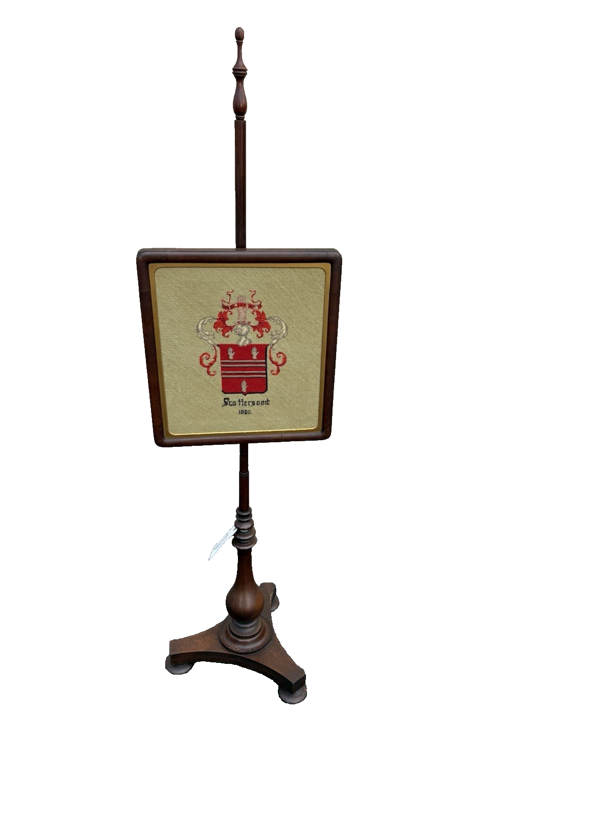 66633 Antique Empire Needlepoint Fireplace Fire Screen
