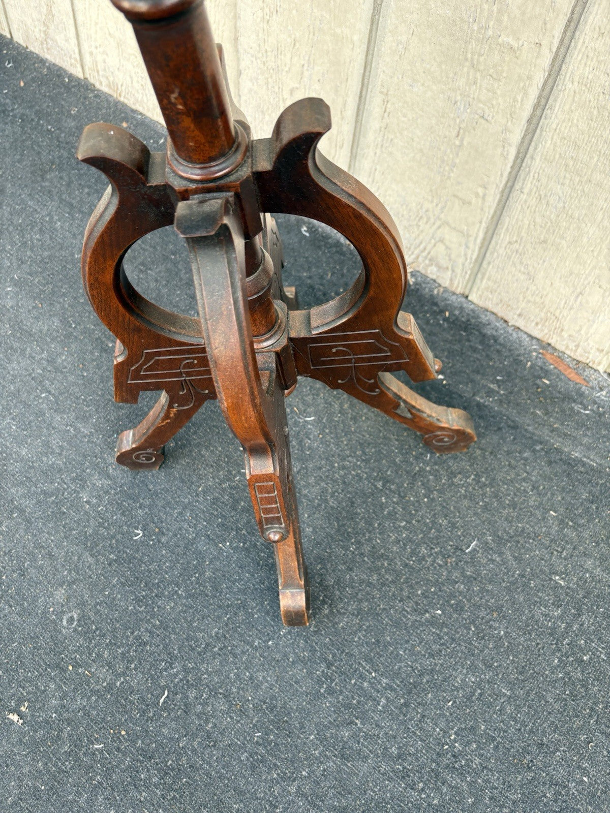 66665 Antique Victorian Marble Top Lamp Table