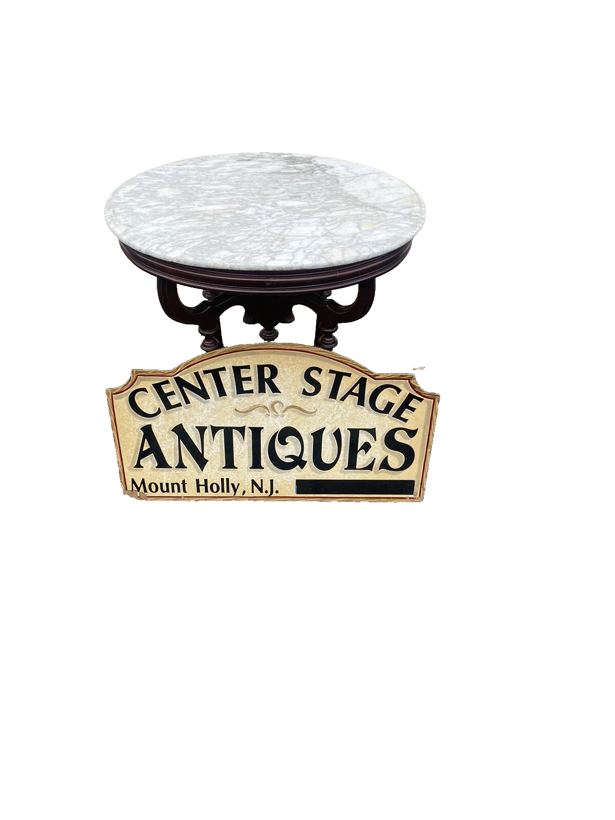 65475 Antique Victorian Marble Top Lamp Table Stand