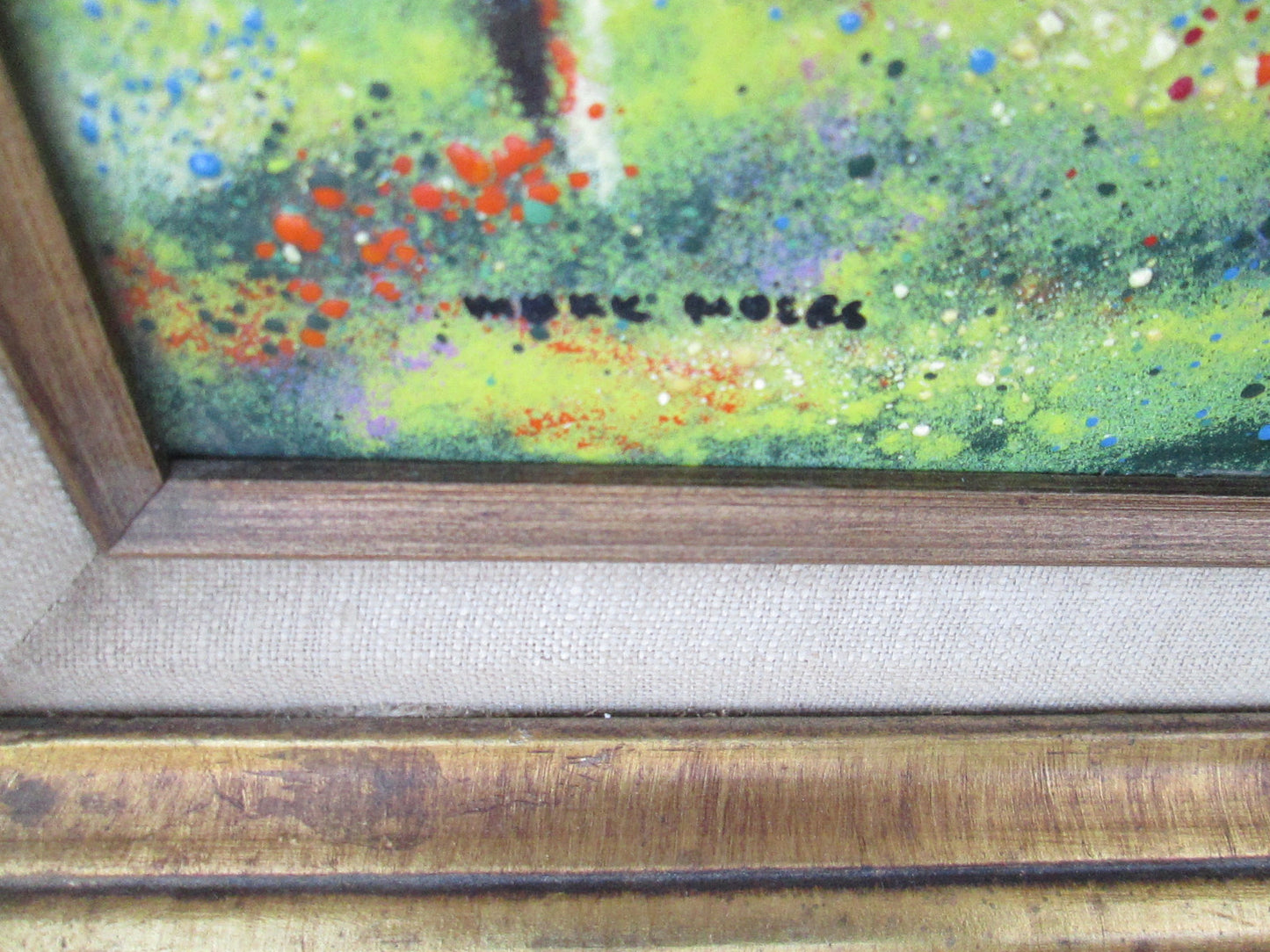 COL YS: Oil Painting on Porcelain In Wood Picture frame MOSES ?