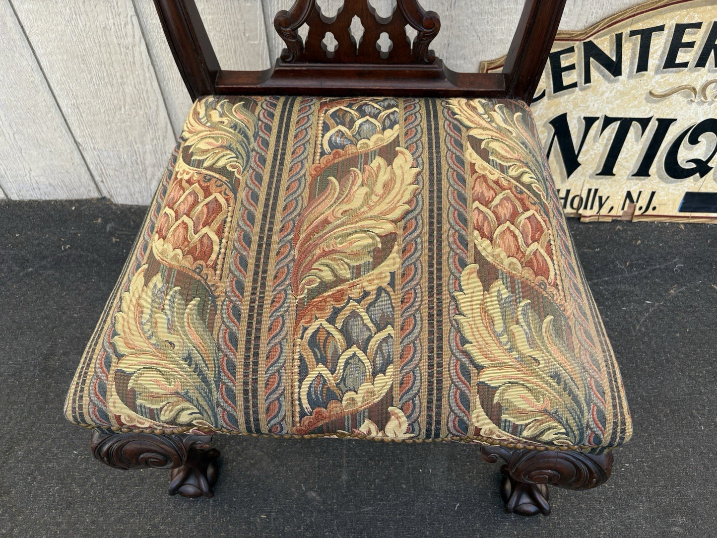 66710 Mahogany Chippendale Claw Foot Side Chair
