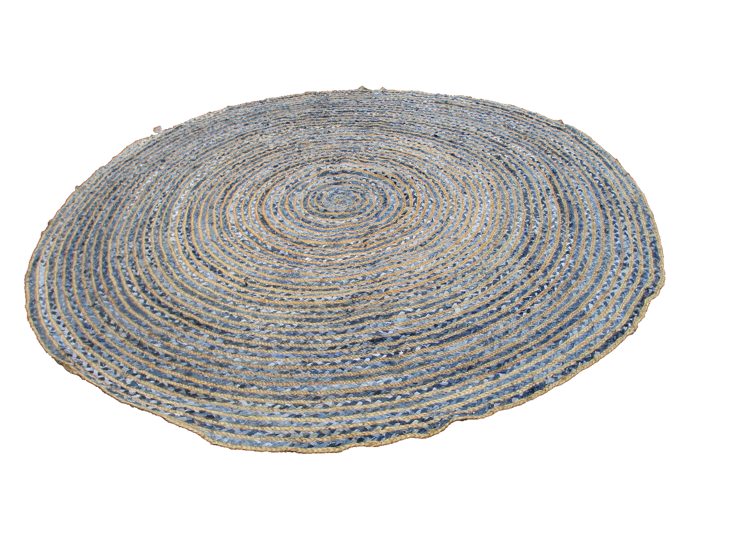 RUG 04: Round Hand Made Blue Rug Size 8' 2 " wide