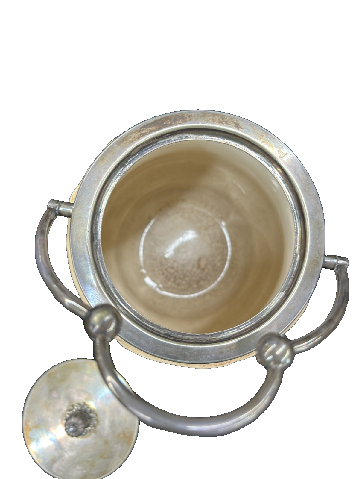 COL 01 SW: Antique Royal Bonn Silver Lid And Handle Biscuit Jar